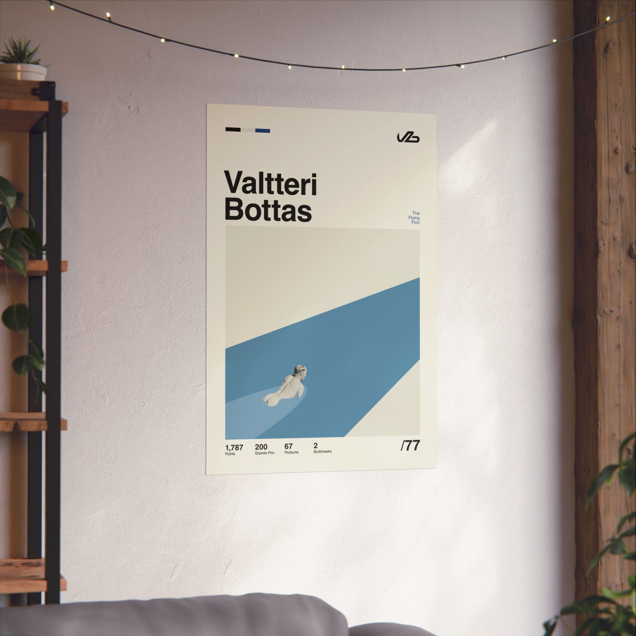 Valtteri Bottas Mid-century Poster