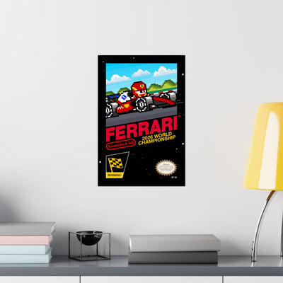 Ferrari 8-bit Game Poster