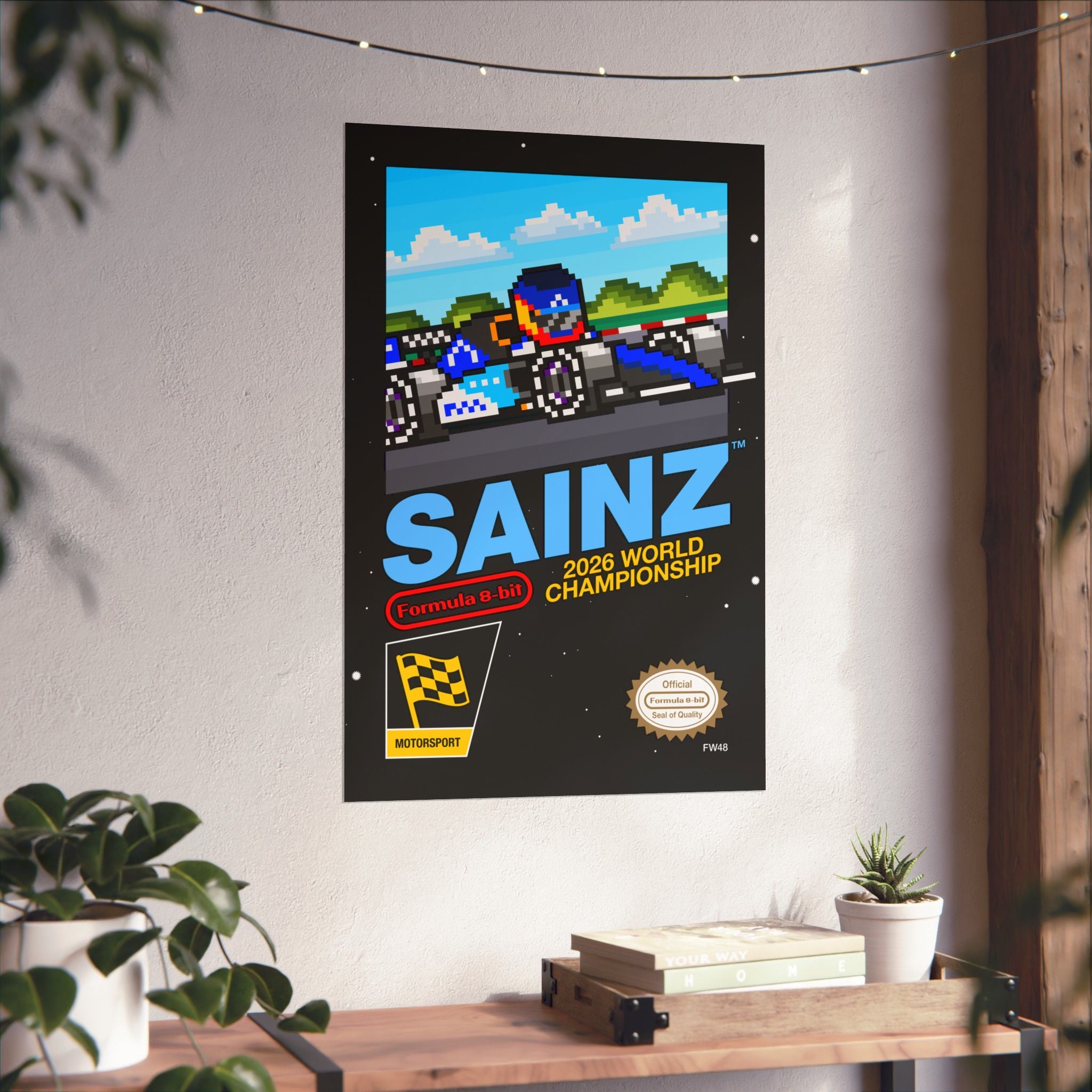 Carlos Sainz 8-bit Game Poster