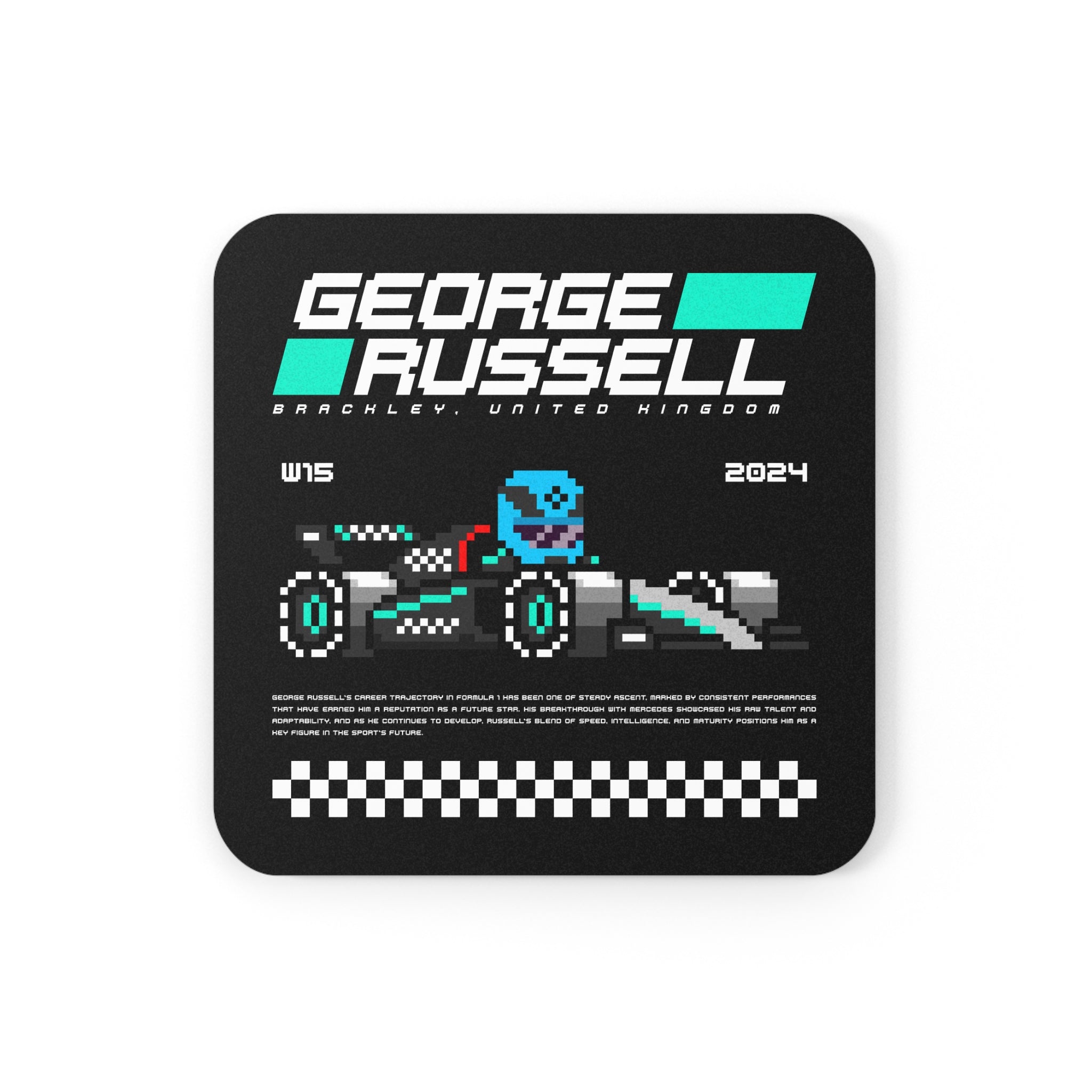 George Russell 8-bit Team Cork Coaster