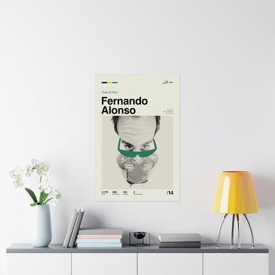 Fernando Alonso Mid-century Poster