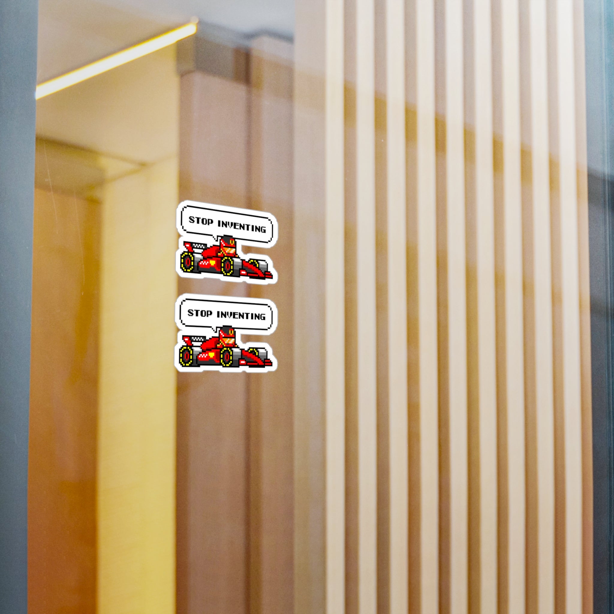 Sainz "STOP INVENTING" 8-bit Radio Vinyl Decal Sticker