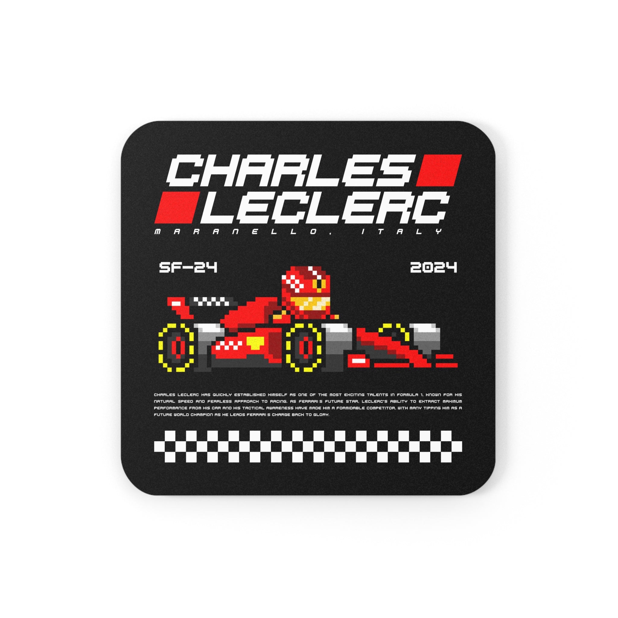 Charles Leclerc 8-bit Team Cork Coaster