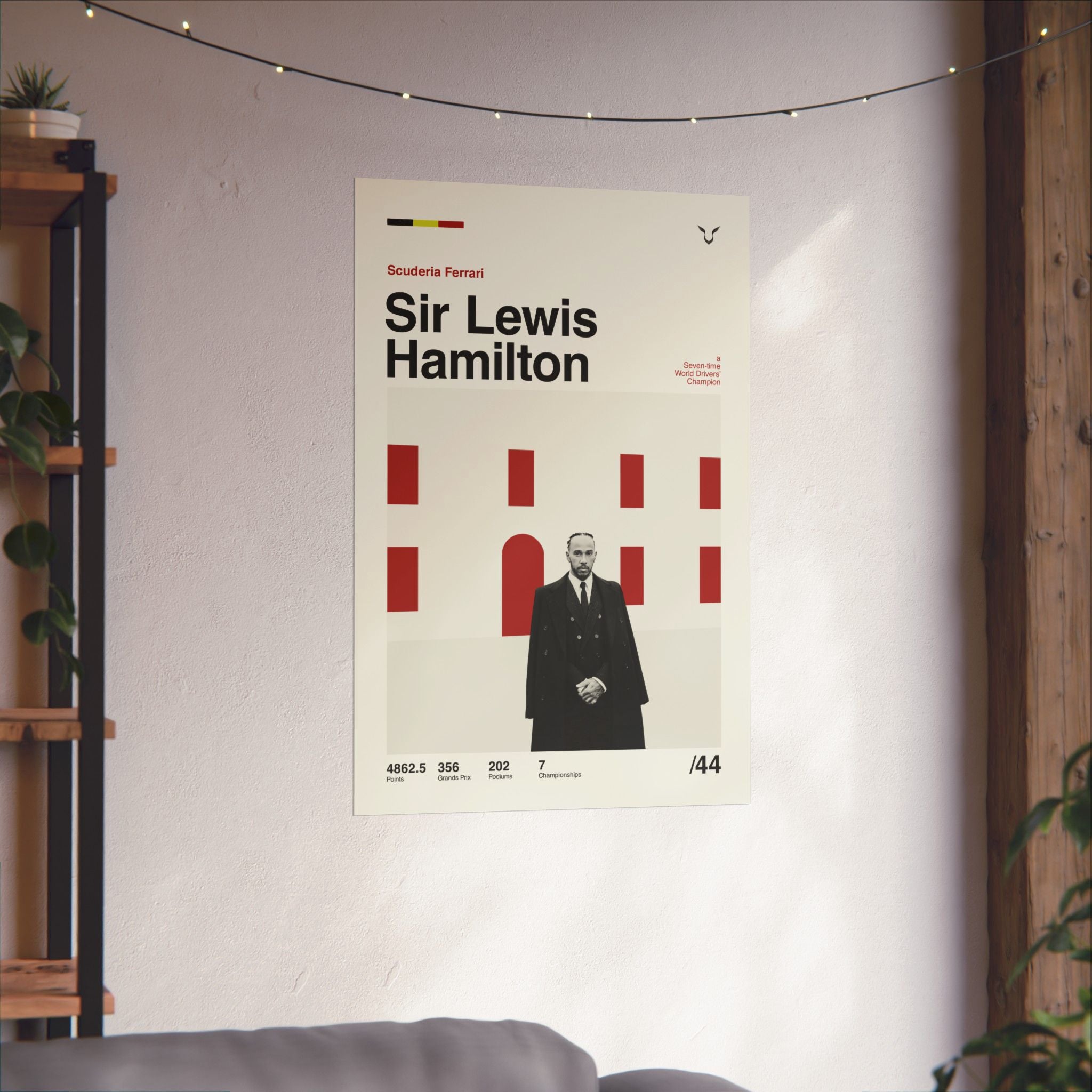 Sir Lewis Hamilton Mid-century Poster