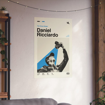 Daniel Ricciardo Mid-Century Poster