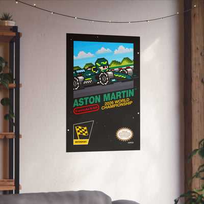 Aston Martin 8-bit Game Poster