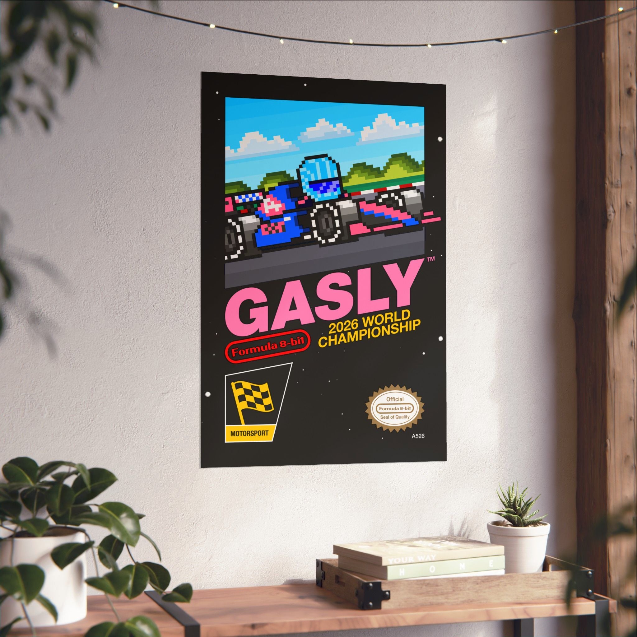 Gasly 8-bit Game Poster