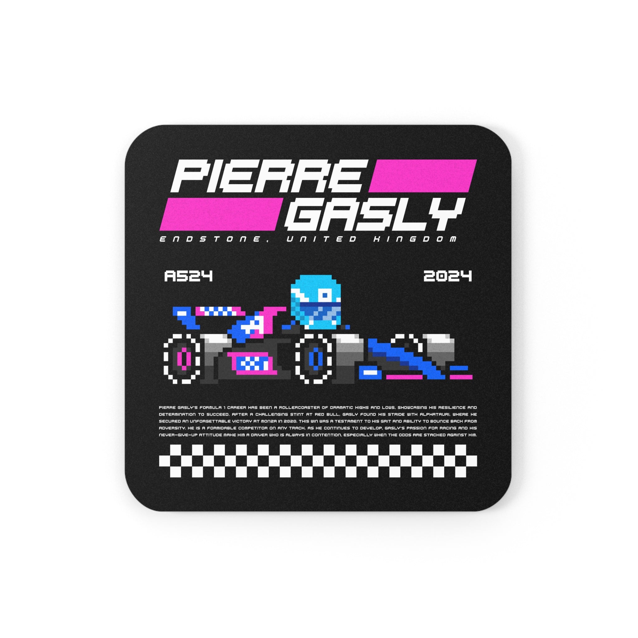 Pierre Gasly 8-bit Team Cork Coaster