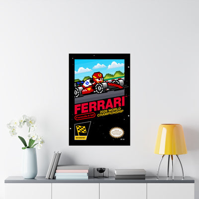 Ferrari 8-bit Game Poster