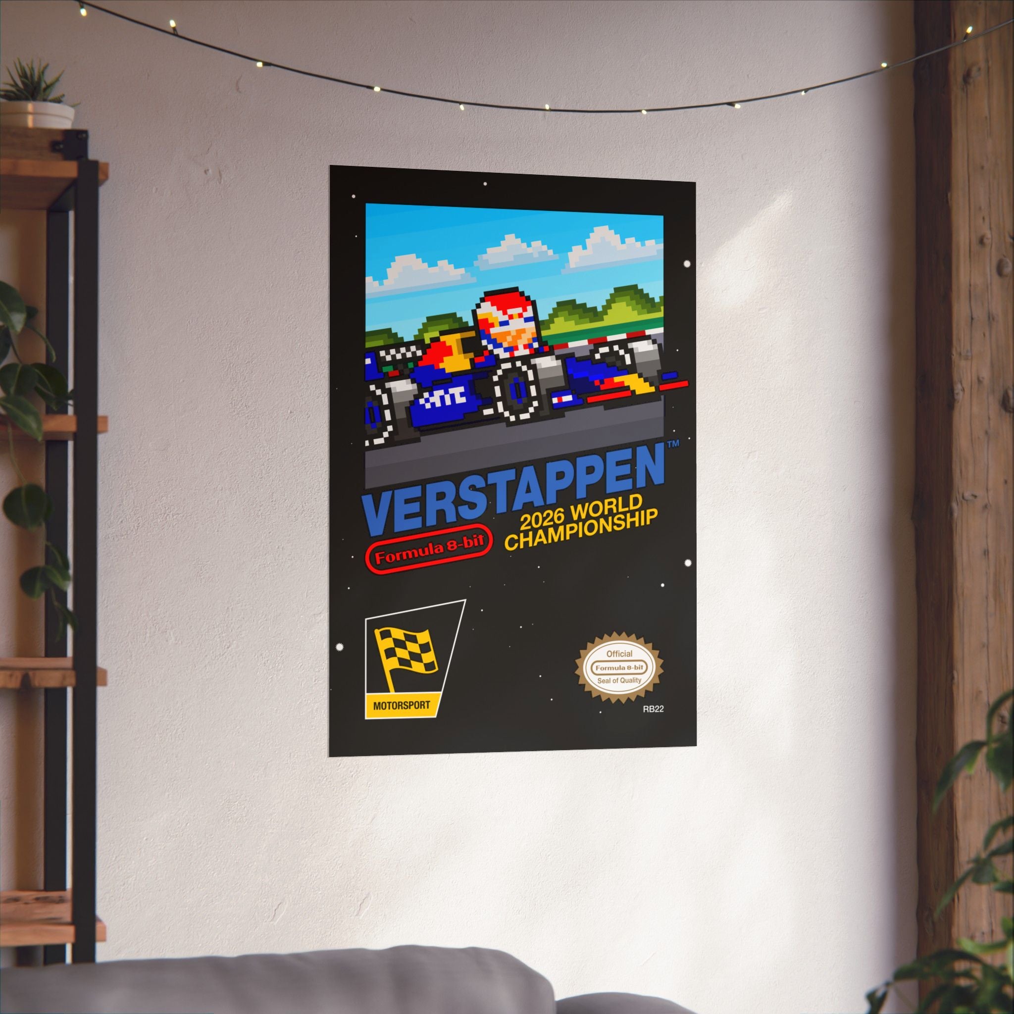 Max Verstappen 8-bit Game Poster
