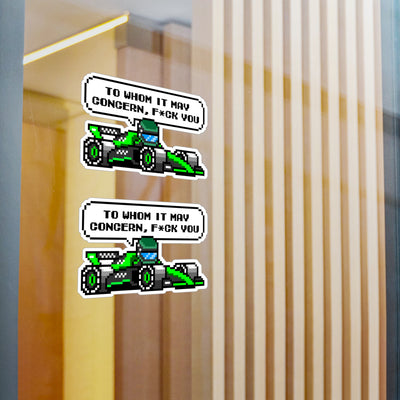 Bottas "TO WHOM IT MAY CONCERN, F*CK YOU" 8-bit Radio Vinyl Decal Sticker