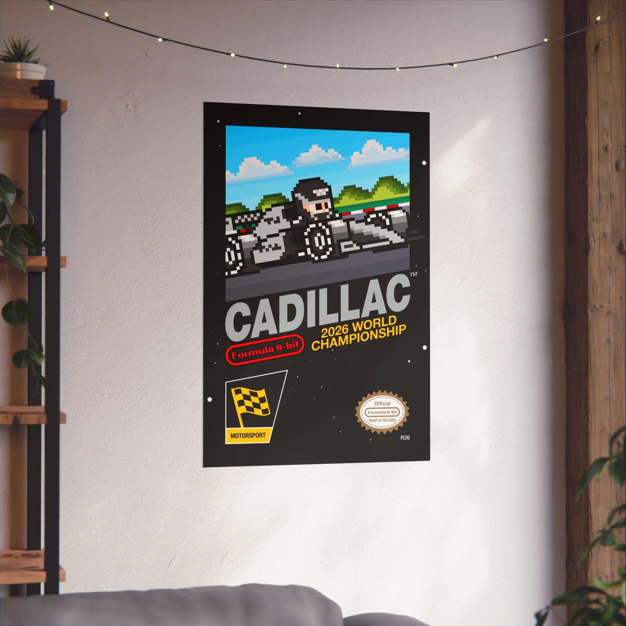 Cadillac 8-bit Game Poster