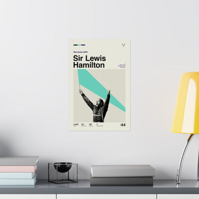 Sir Lewis Hamilton Mid-century Poster