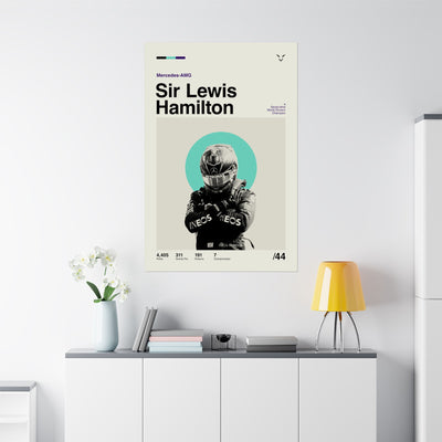 Sir Lewis Hamilton Mid-century Poster