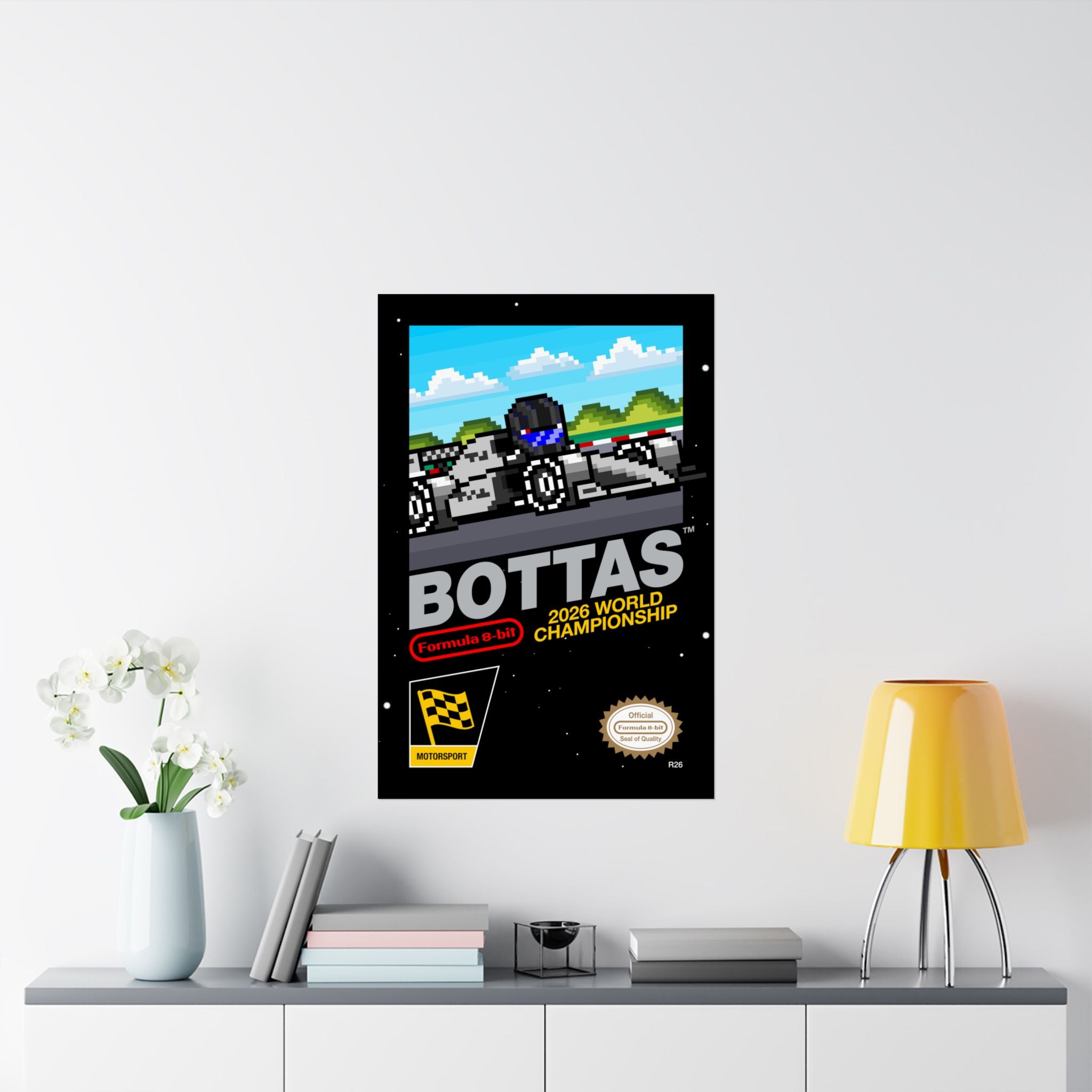 Bottas 8-bit Game Poster