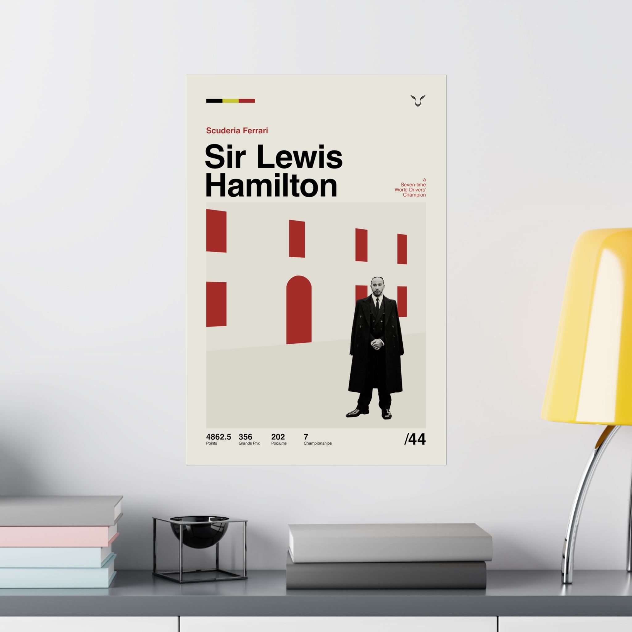 Sir Lewis Hamilton Mid-century Poster
