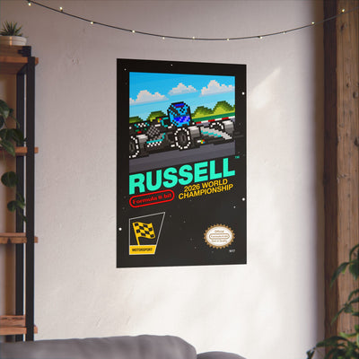 George Russell 8-bit Game Poster