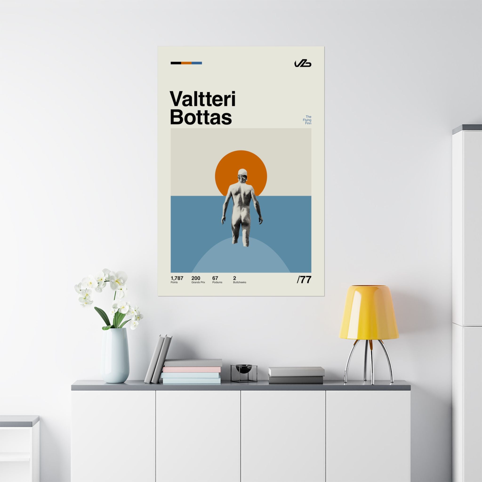 Valtteri Bottas Mid-century Poster