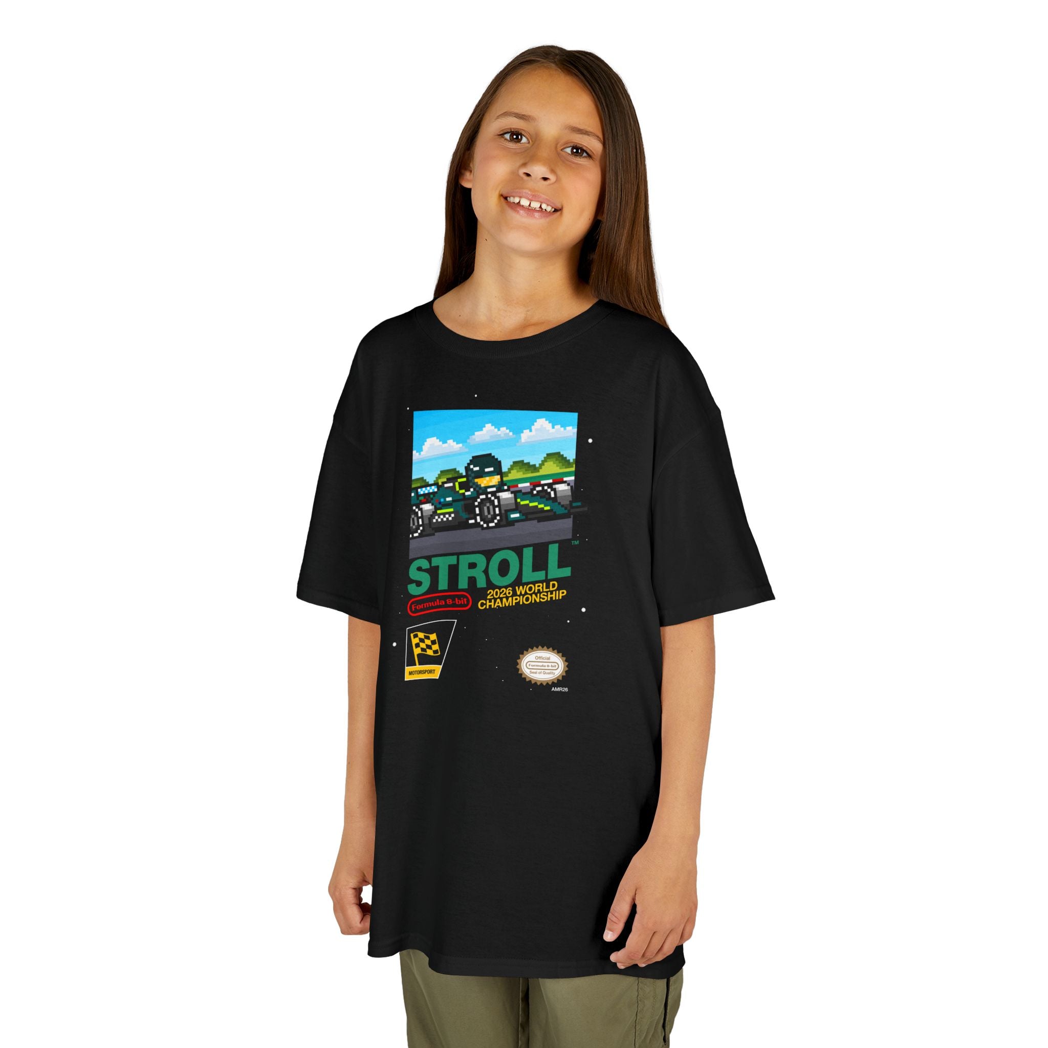 Stroll 8-bit Game Kids Heavyweight 100% Cotton T-shirt