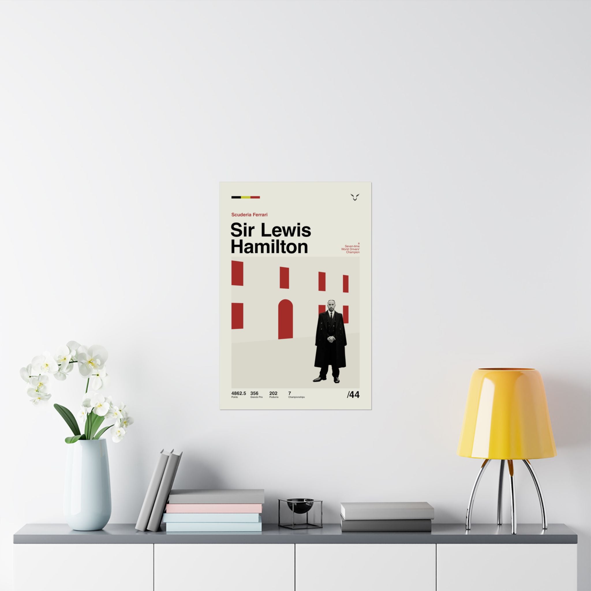 Sir Lewis Hamilton Mid-century Poster