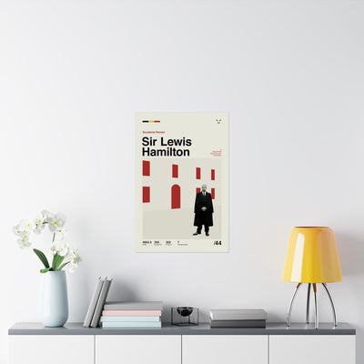 Sir Lewis Hamilton Mid-century Poster