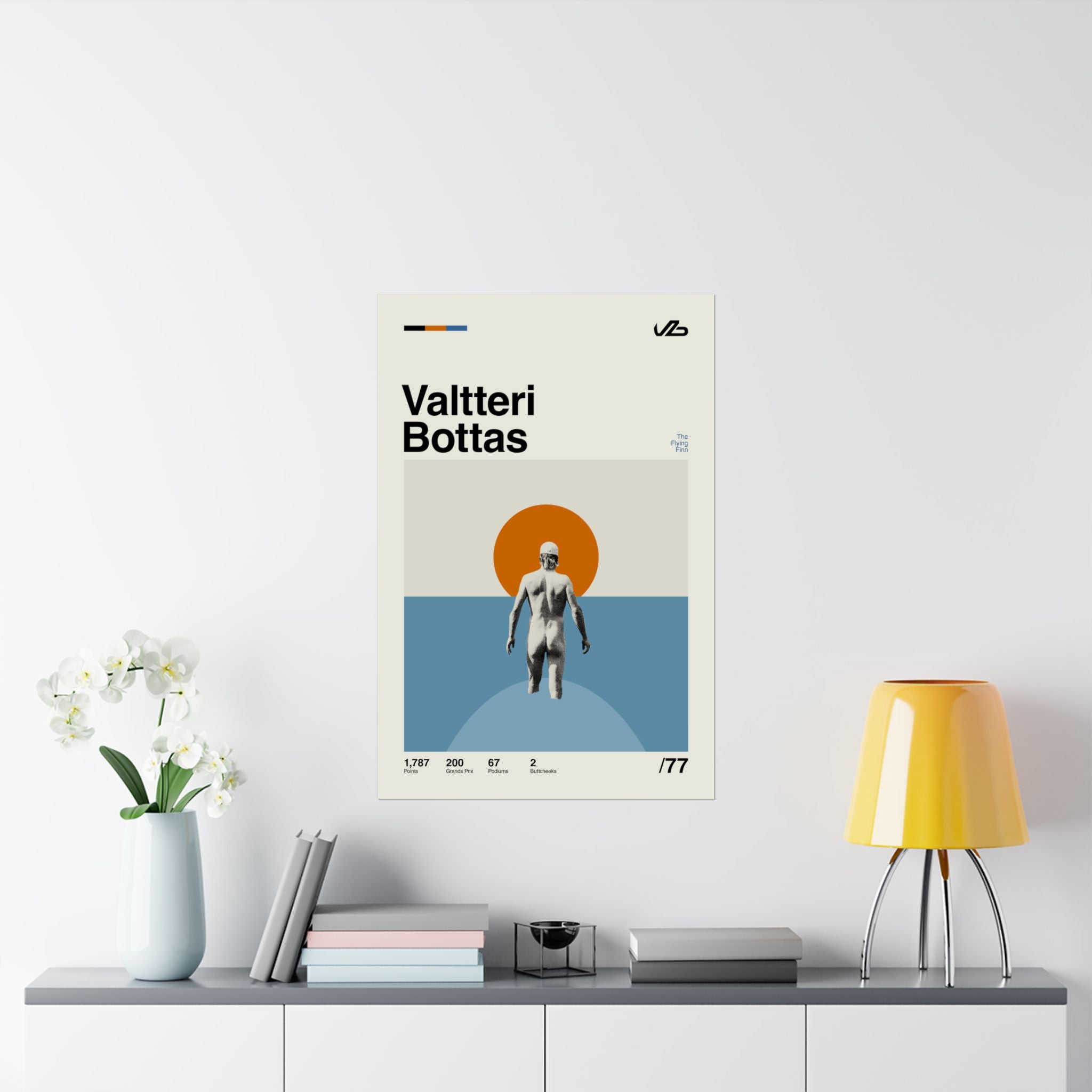 Valtteri Bottas Mid-century Poster