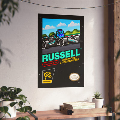 George Russell 8-bit Game Poster