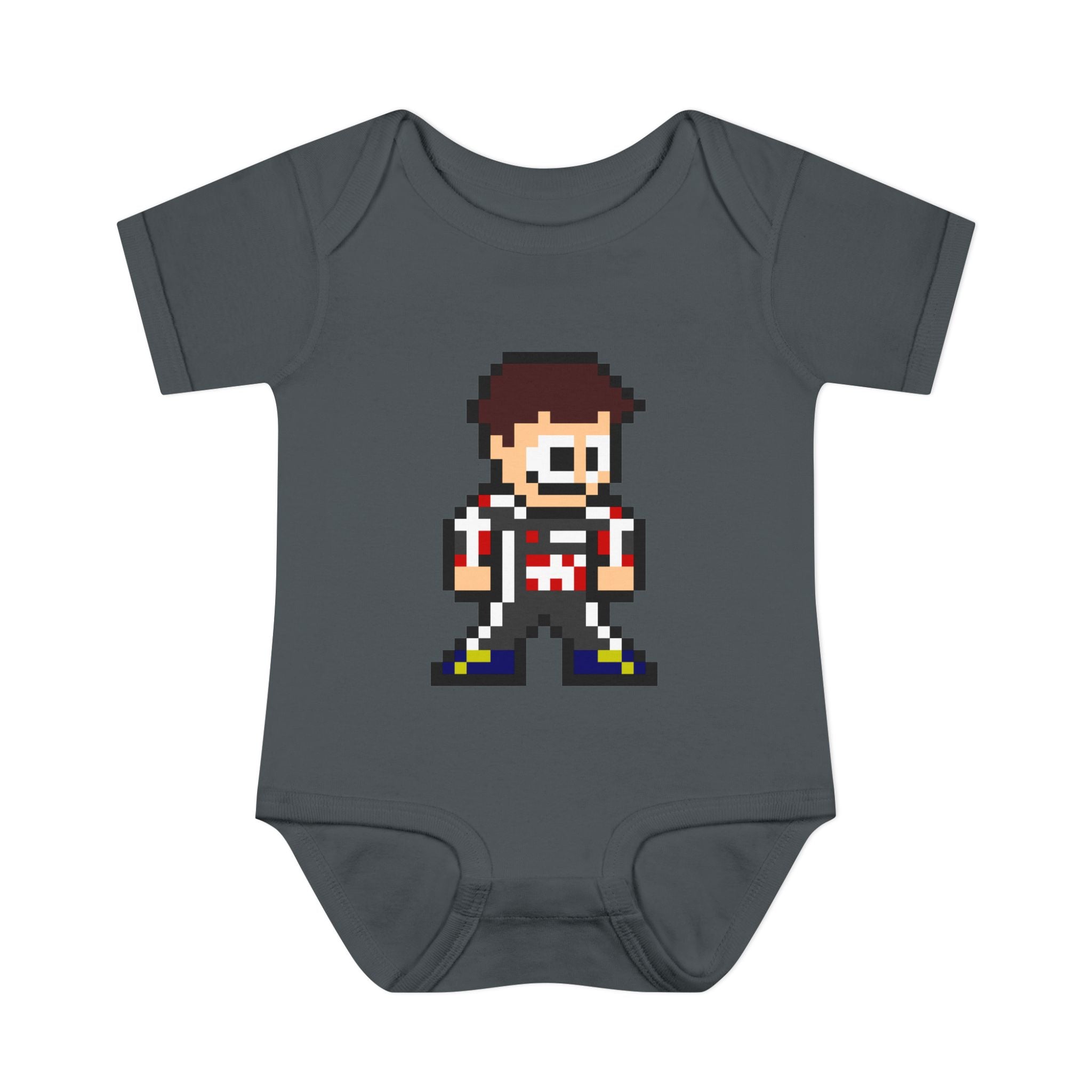 8-bit Ollie Bearman Baby Bodysuit
