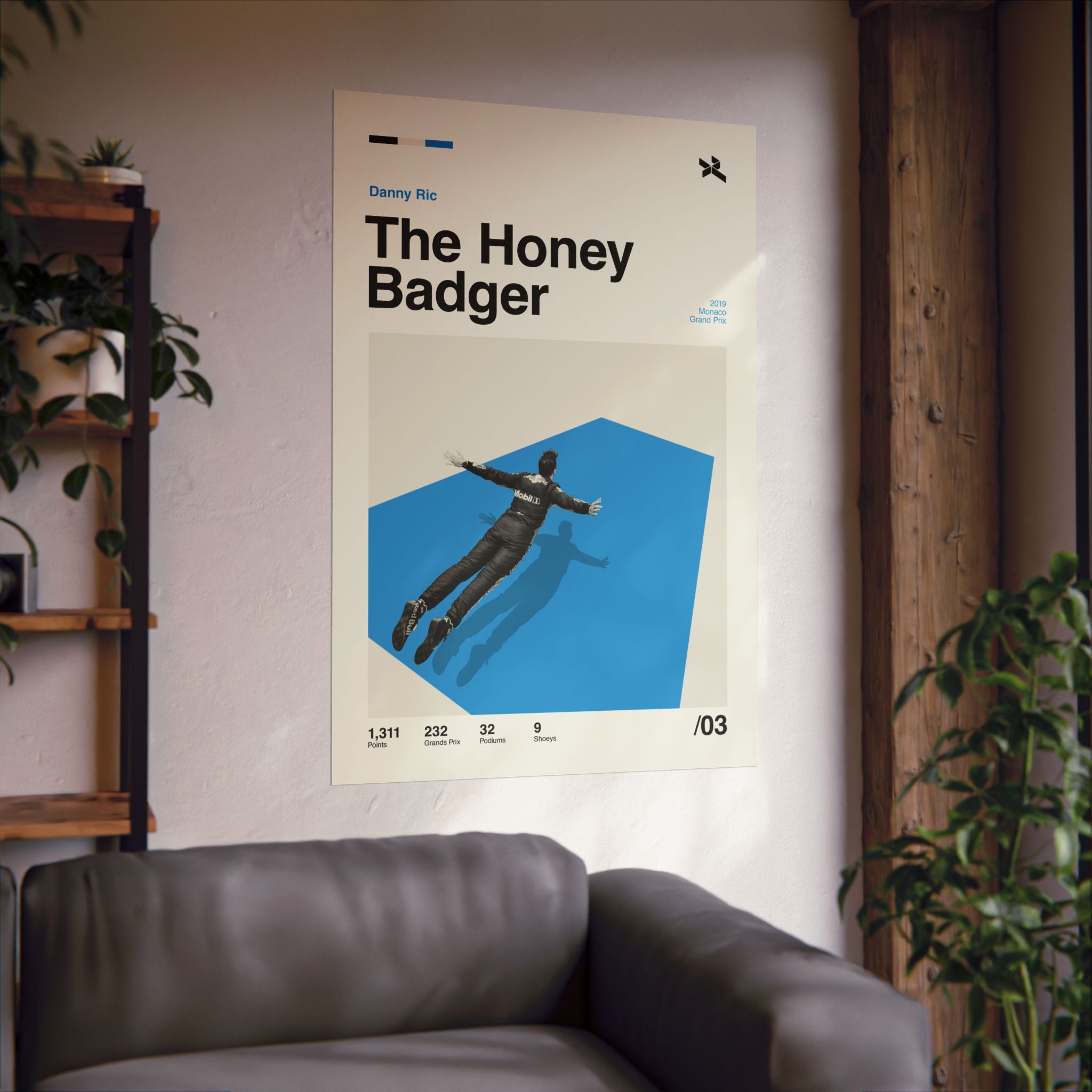 The Honey Badger Mid-century Poster