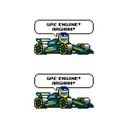 Alonso "GP2 ENGINE! ARGHHH!" 8-bit Radio Vinyl Decal Sticker