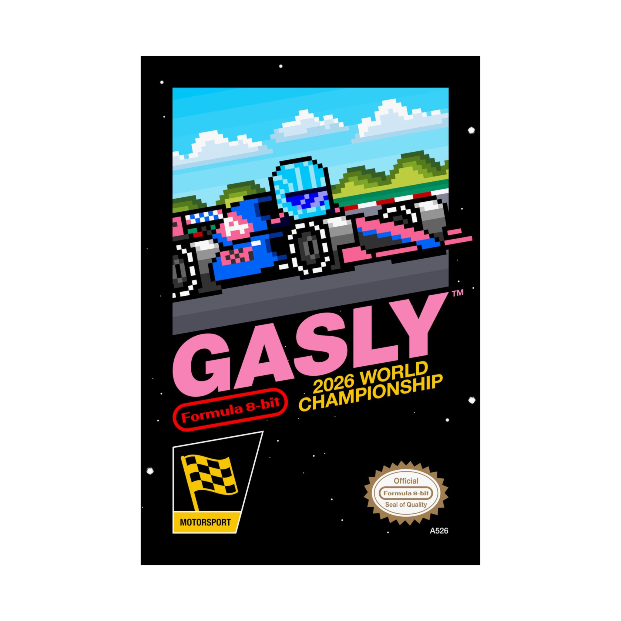 Gasly 8-bit Game Poster