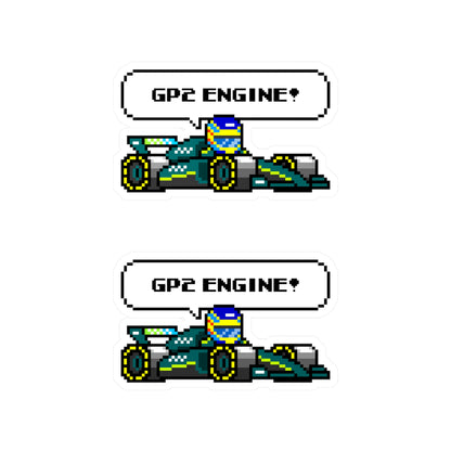 Alonso "GP2 ENGINE!" 8-bit Radio Vinyl Decal Sticker