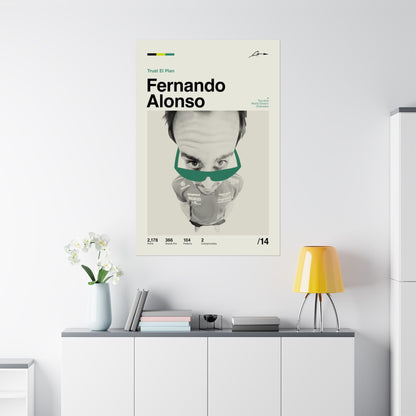 Fernando Alonso Mid-century Poster