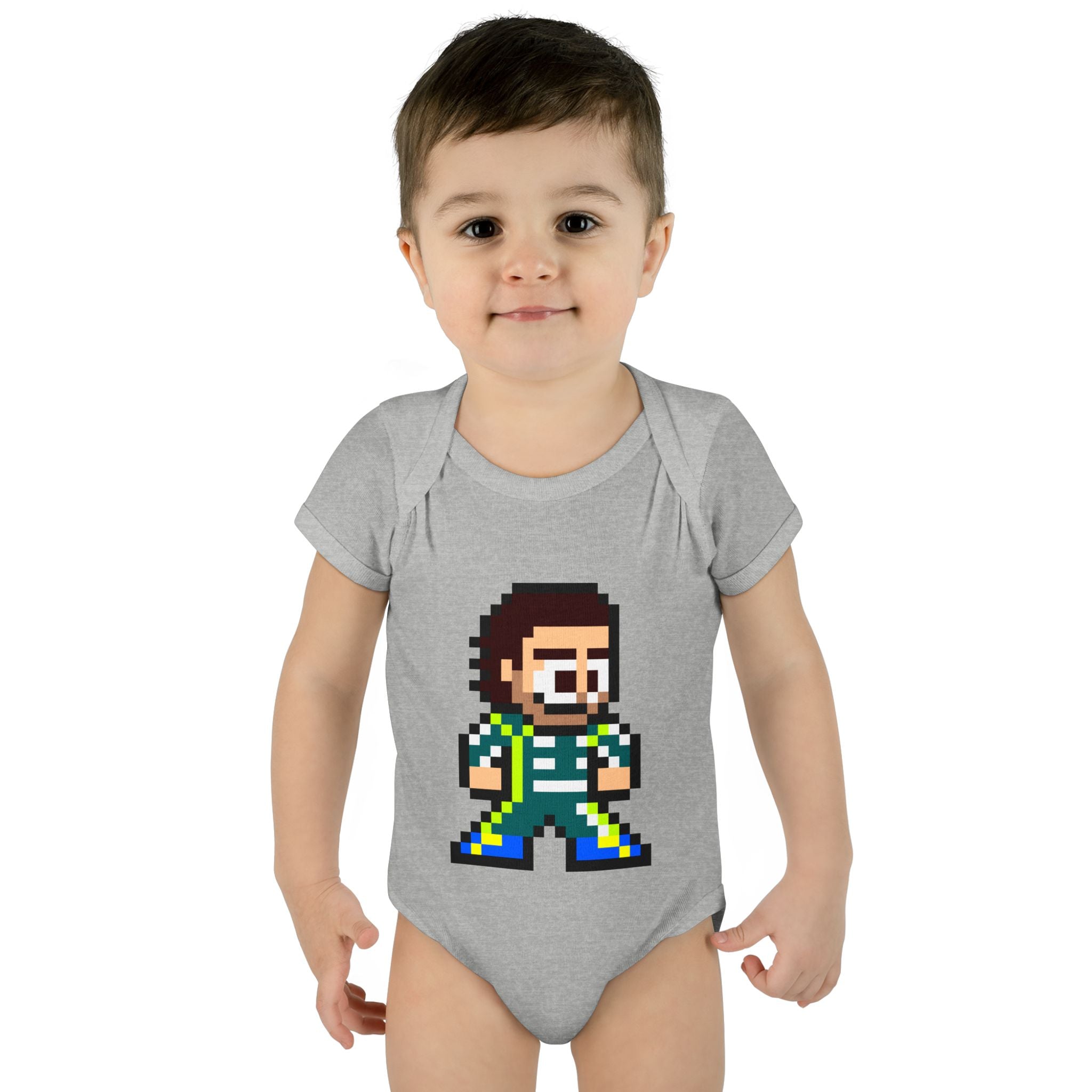 8-bit Fernando Alonso Baby Bodysuit