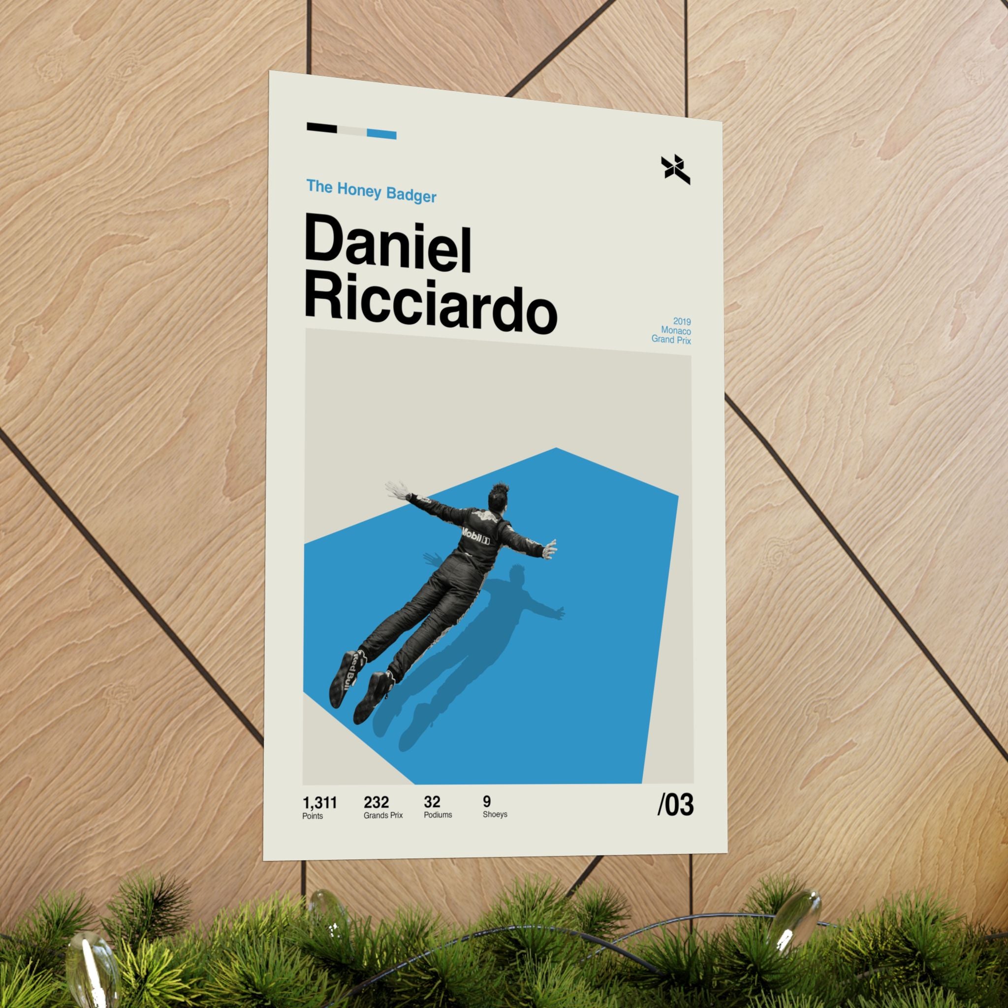 Daniel Ricciardo Mid-Century Poster