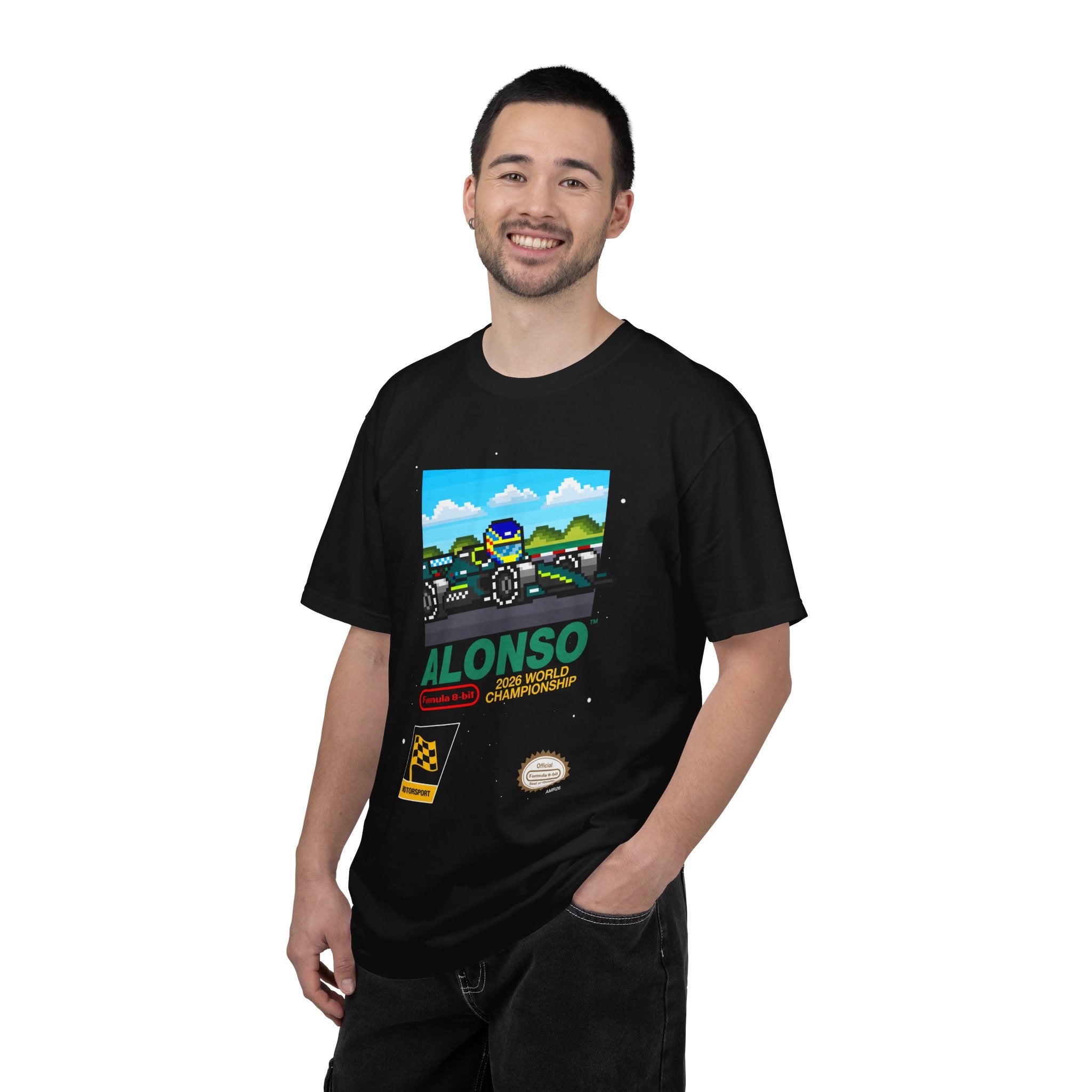 Alonso 8-bit Game Adult Heavyweight 100% Cotton T-shirt