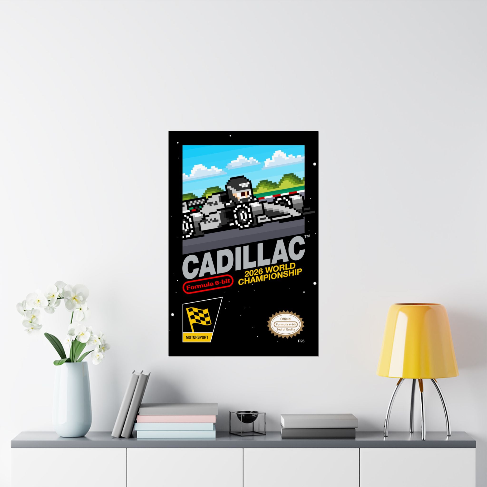 Cadillac 8-bit Game Poster