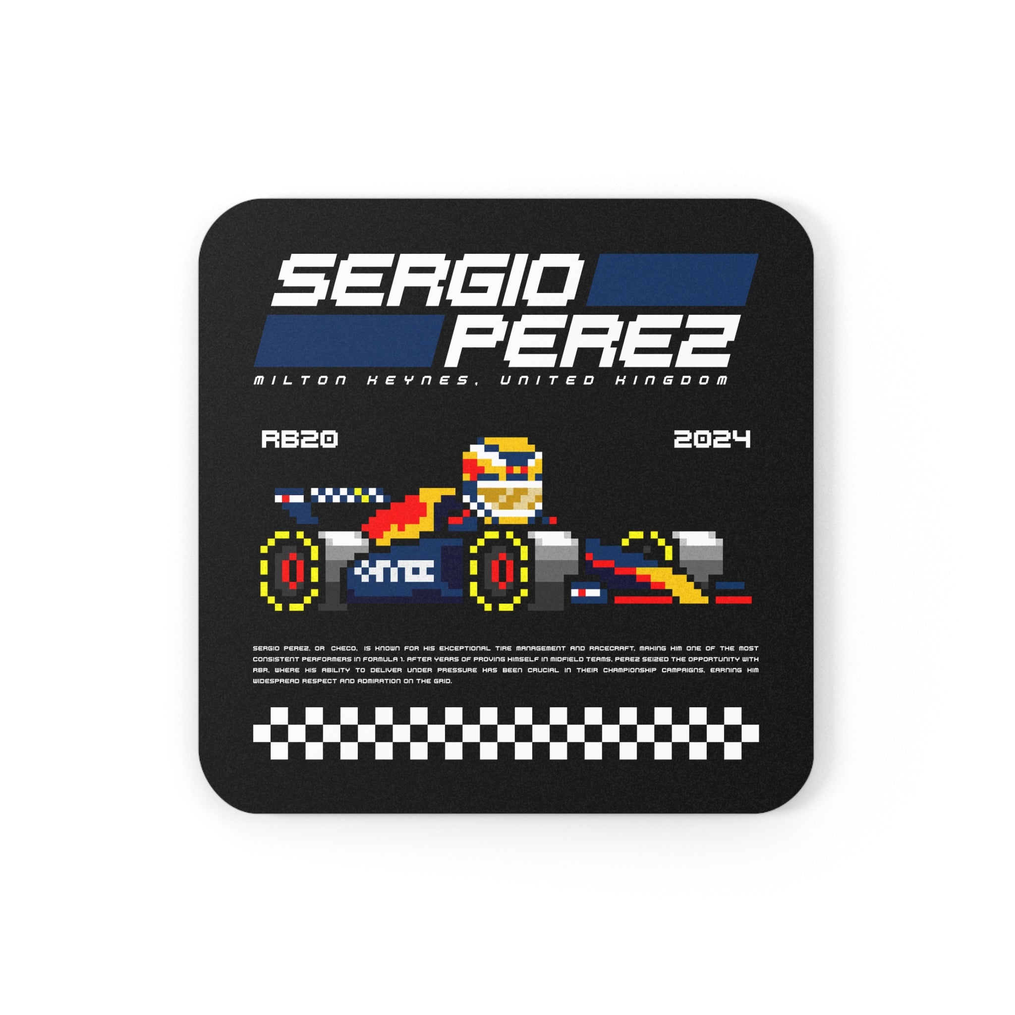 Sergio Perez 8-bit Team Cork Coaster