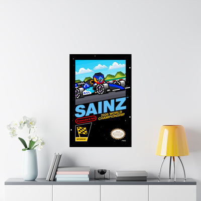 Carlos Sainz 8-bit Game Poster