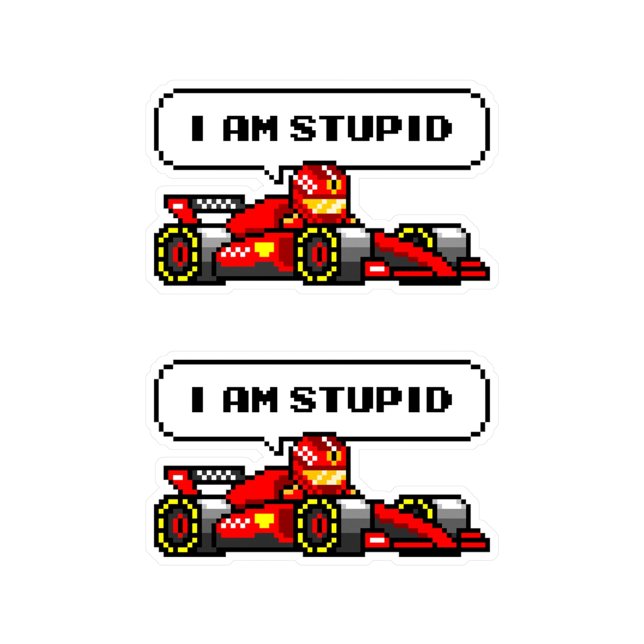 Leclerc "I AM STUPID" 8-bit Radio Vinyl Decal Sticker