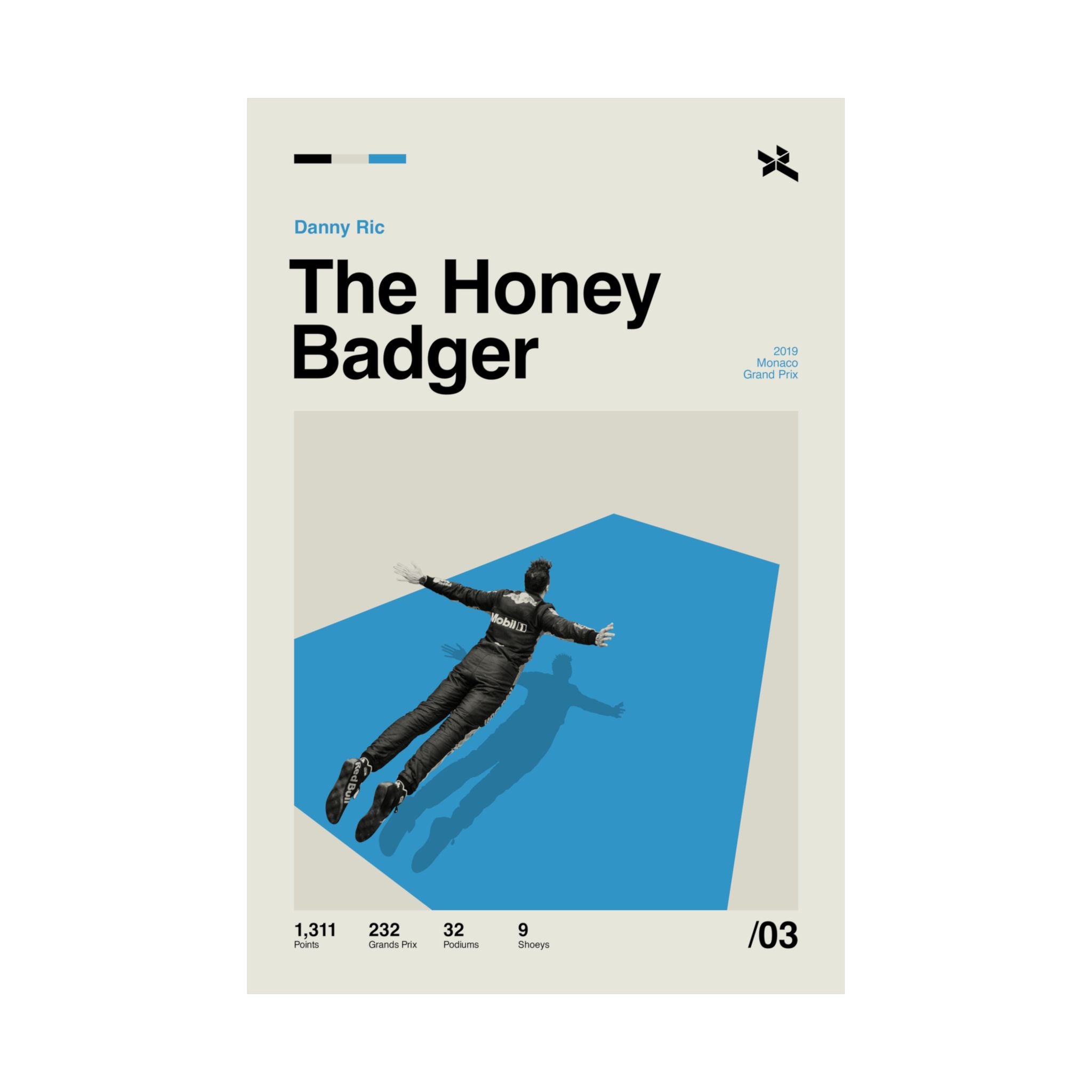 The Honey Badger Mid-century Poster