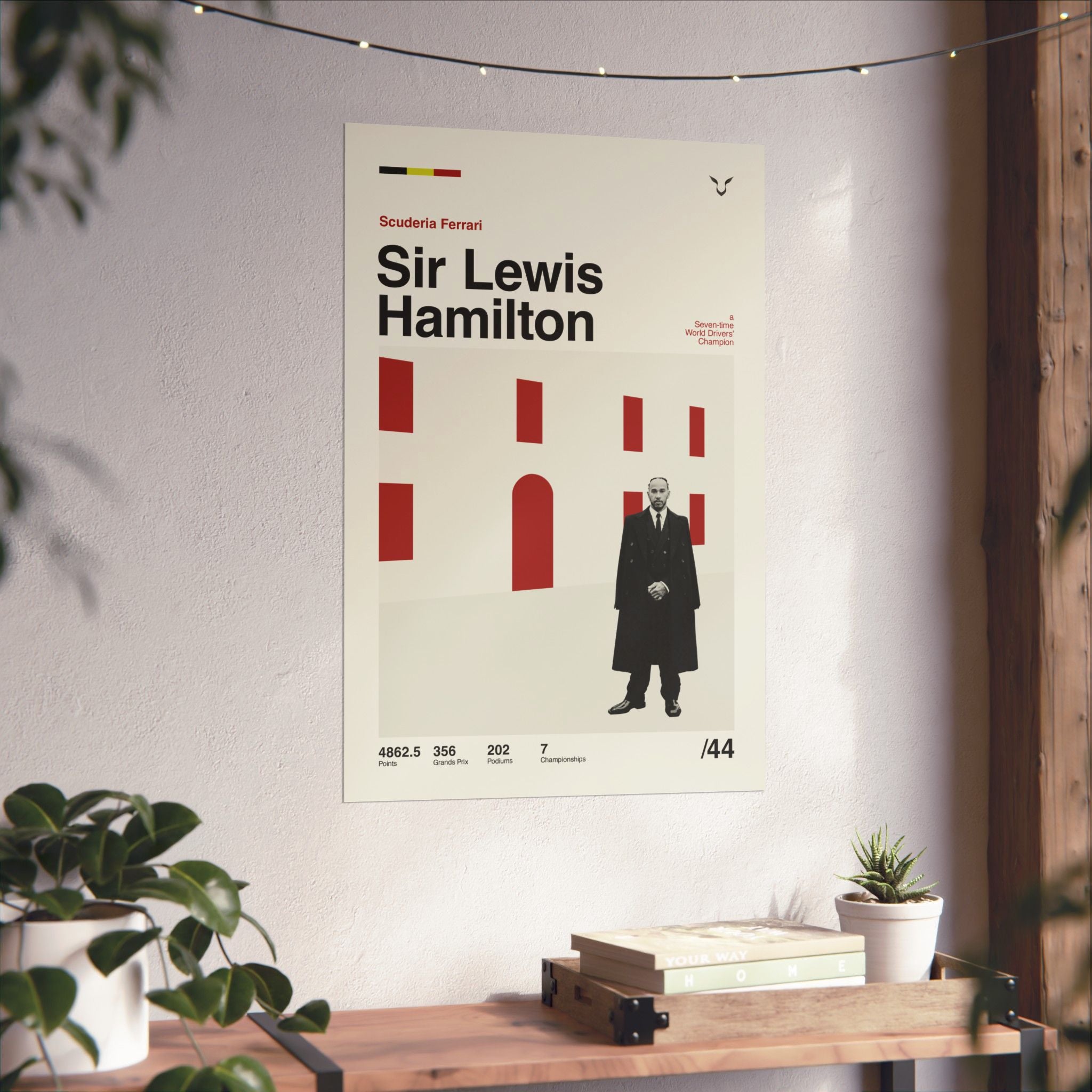 Sir Lewis Hamilton Mid-century Poster