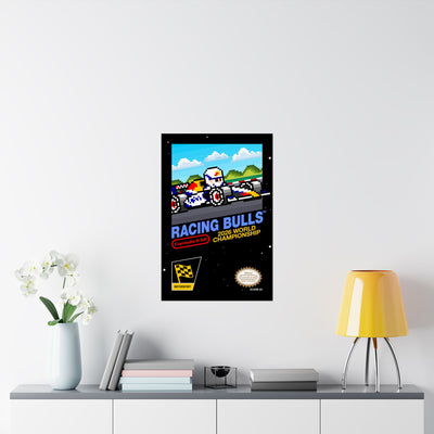 Racing Bulls 8-bit Game Poster