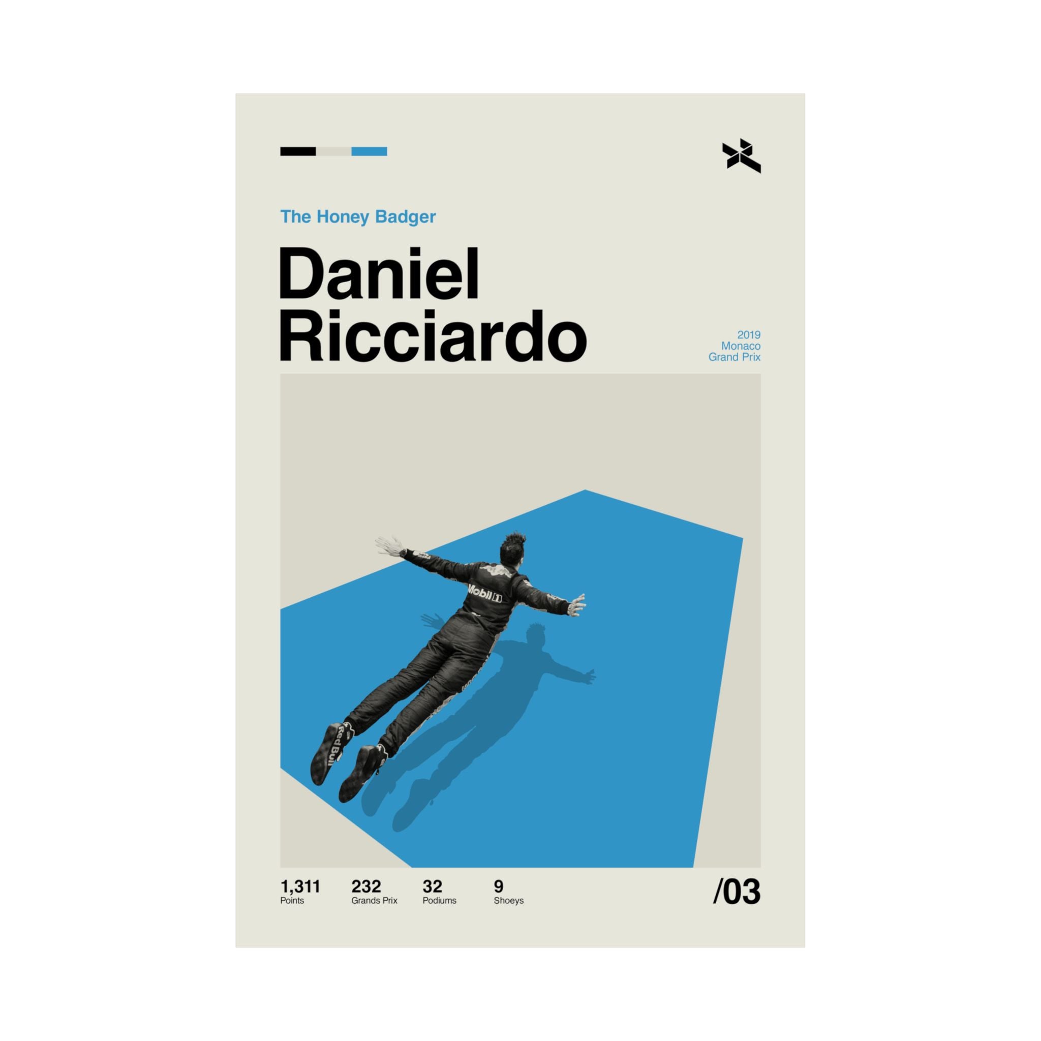 Daniel Ricciardo Mid-Century Poster