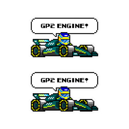 Alonso "GP2 ENGINE!" 8-bit Radio Vinyl Decal Sticker