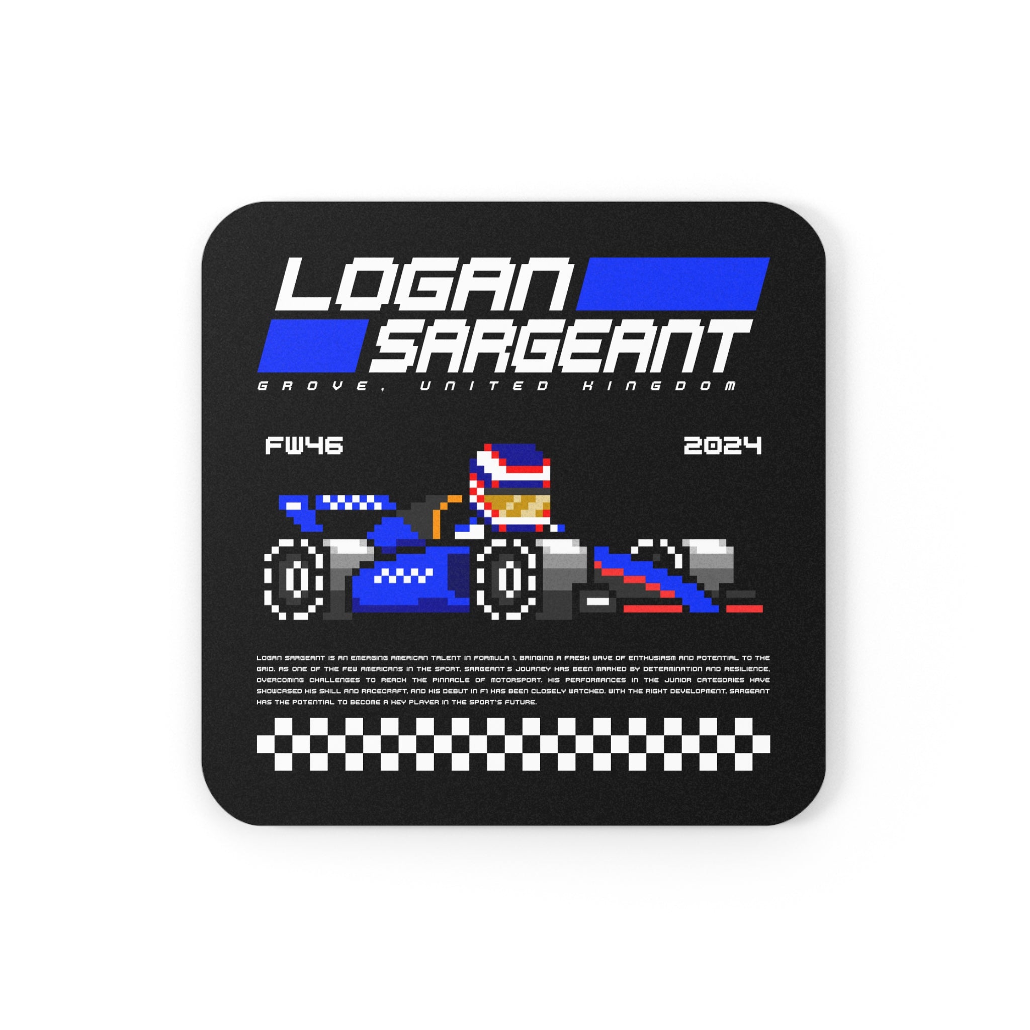 Logan Sargeant 8-bit Team Cork Coaster