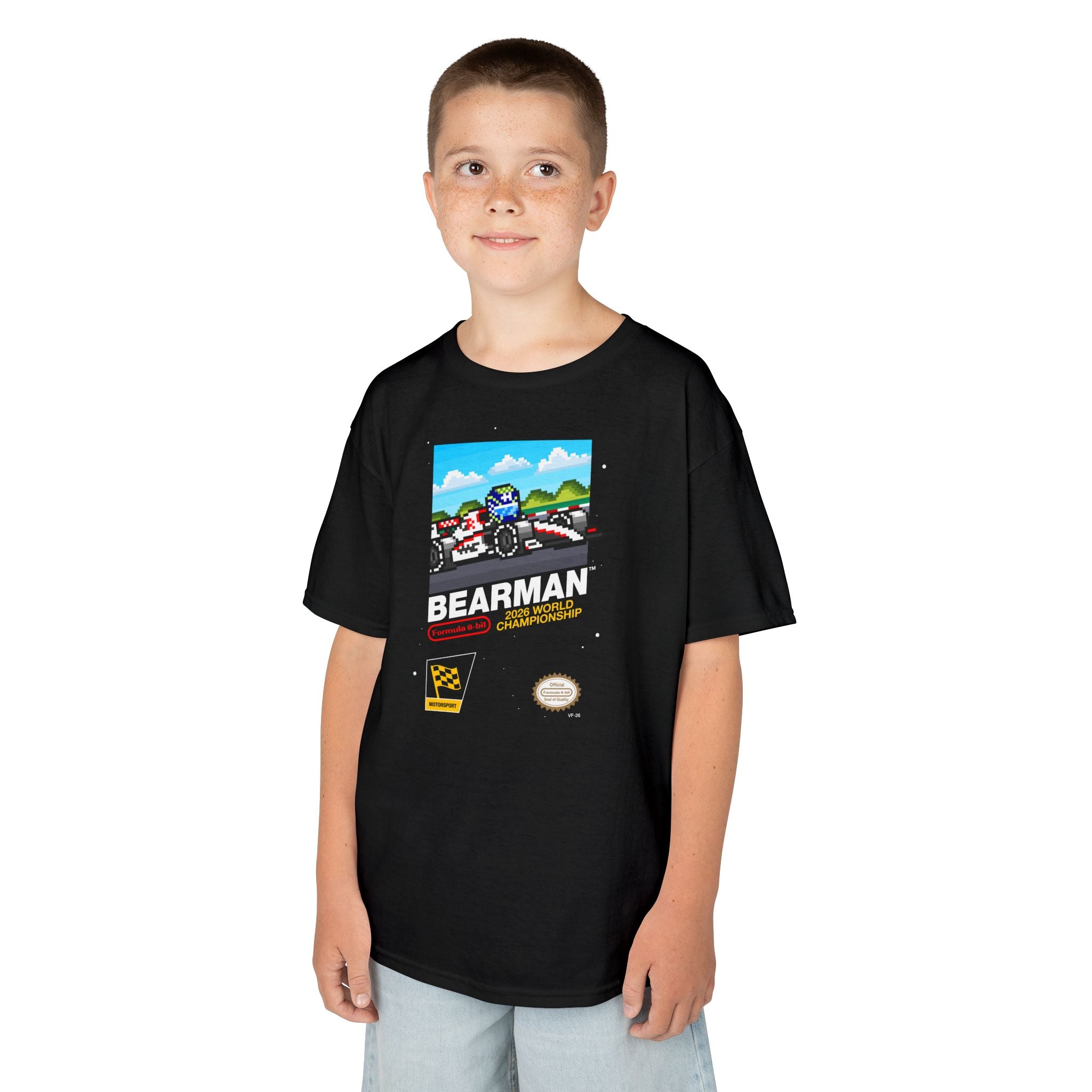 Bearman 8-bit Game Kids Heavyweight 100% Cotton T-shirt