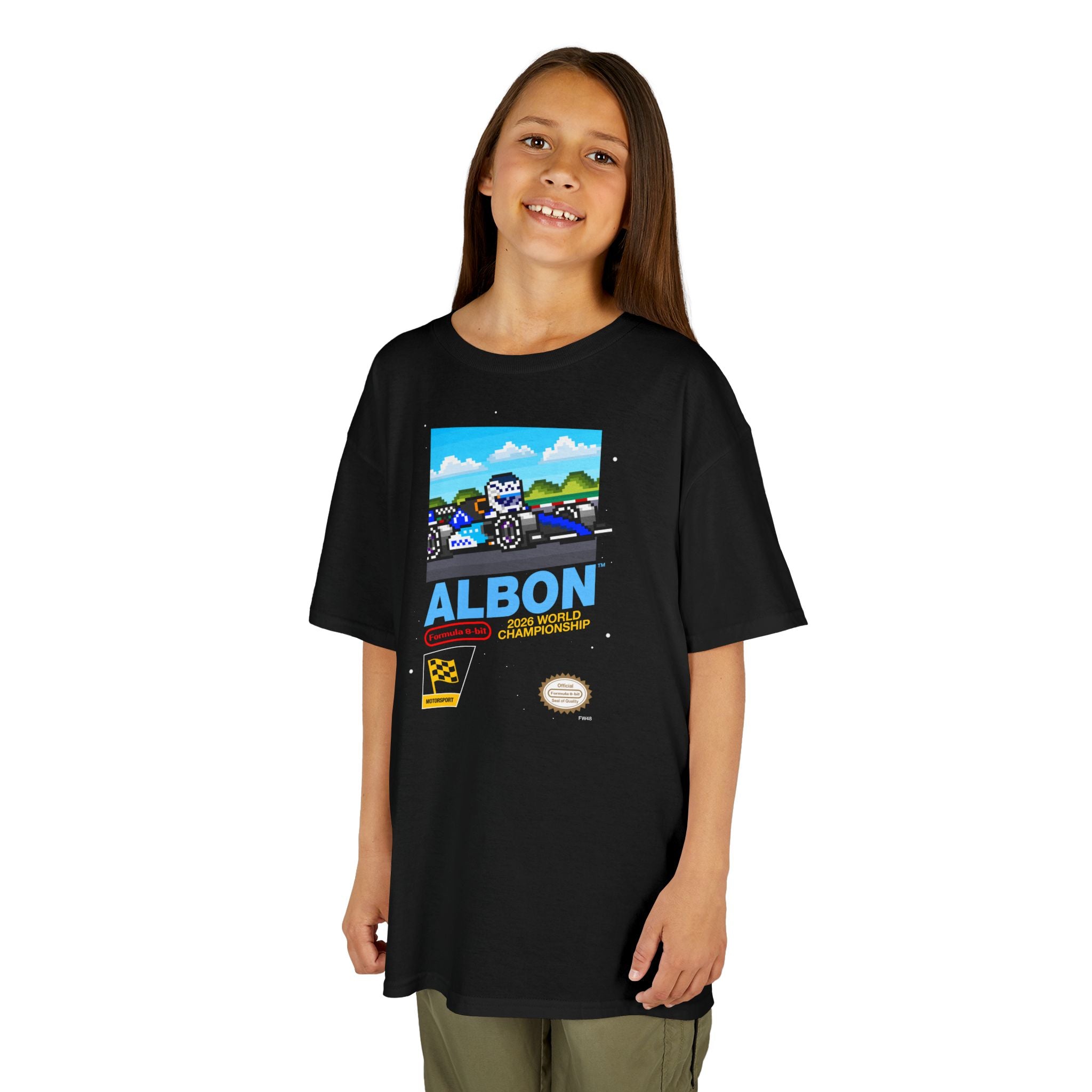 Albon 8-bit Game Kids Heavyweight 100% Cotton T-shirt