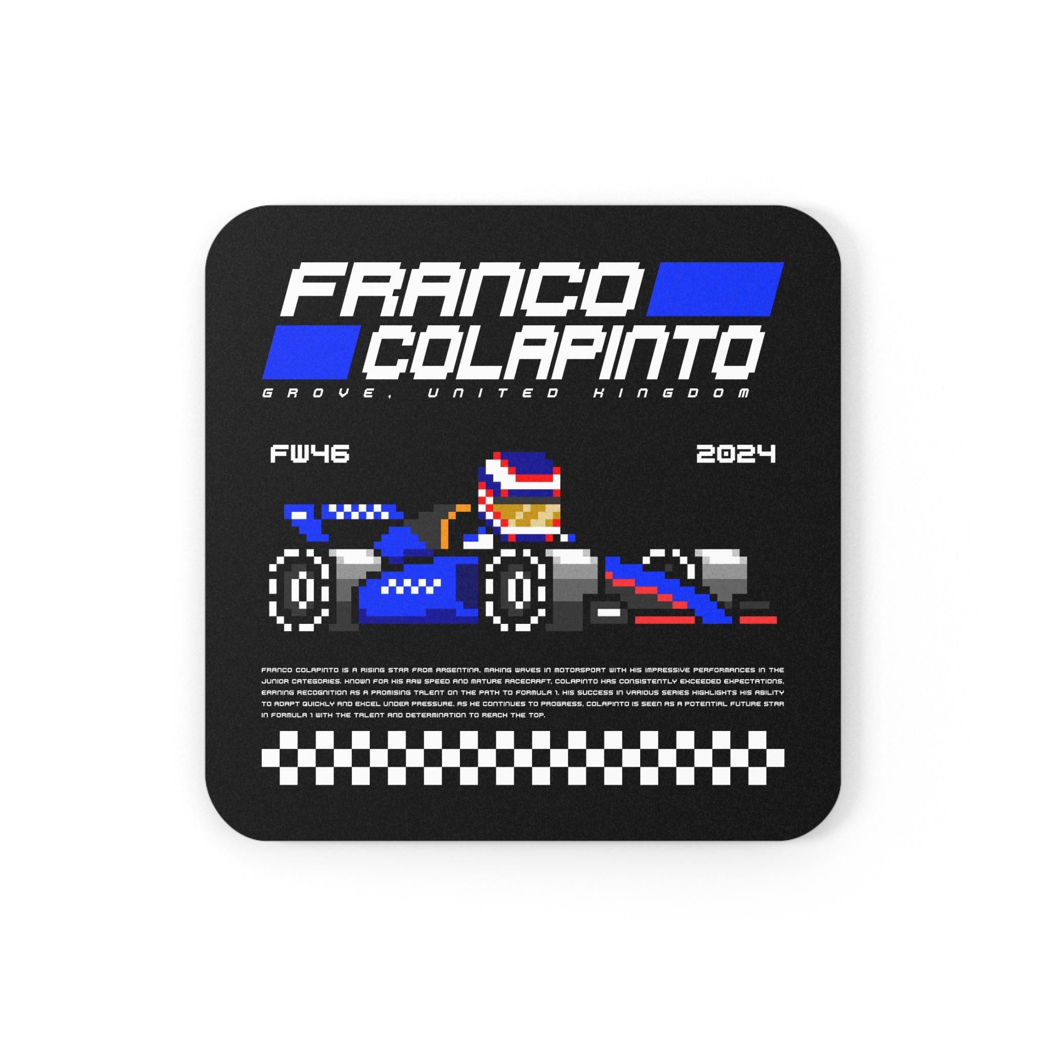 Franco Colapinto 8-bit Team Cork Coaster