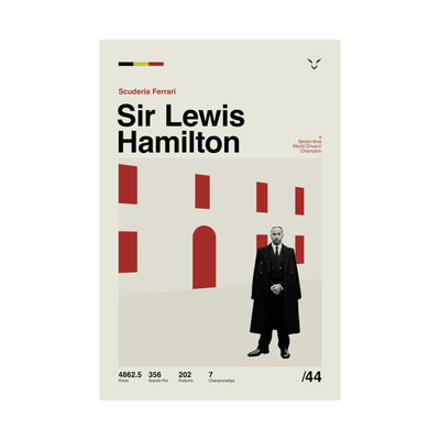 Sir Lewis Hamilton Mid-century Poster